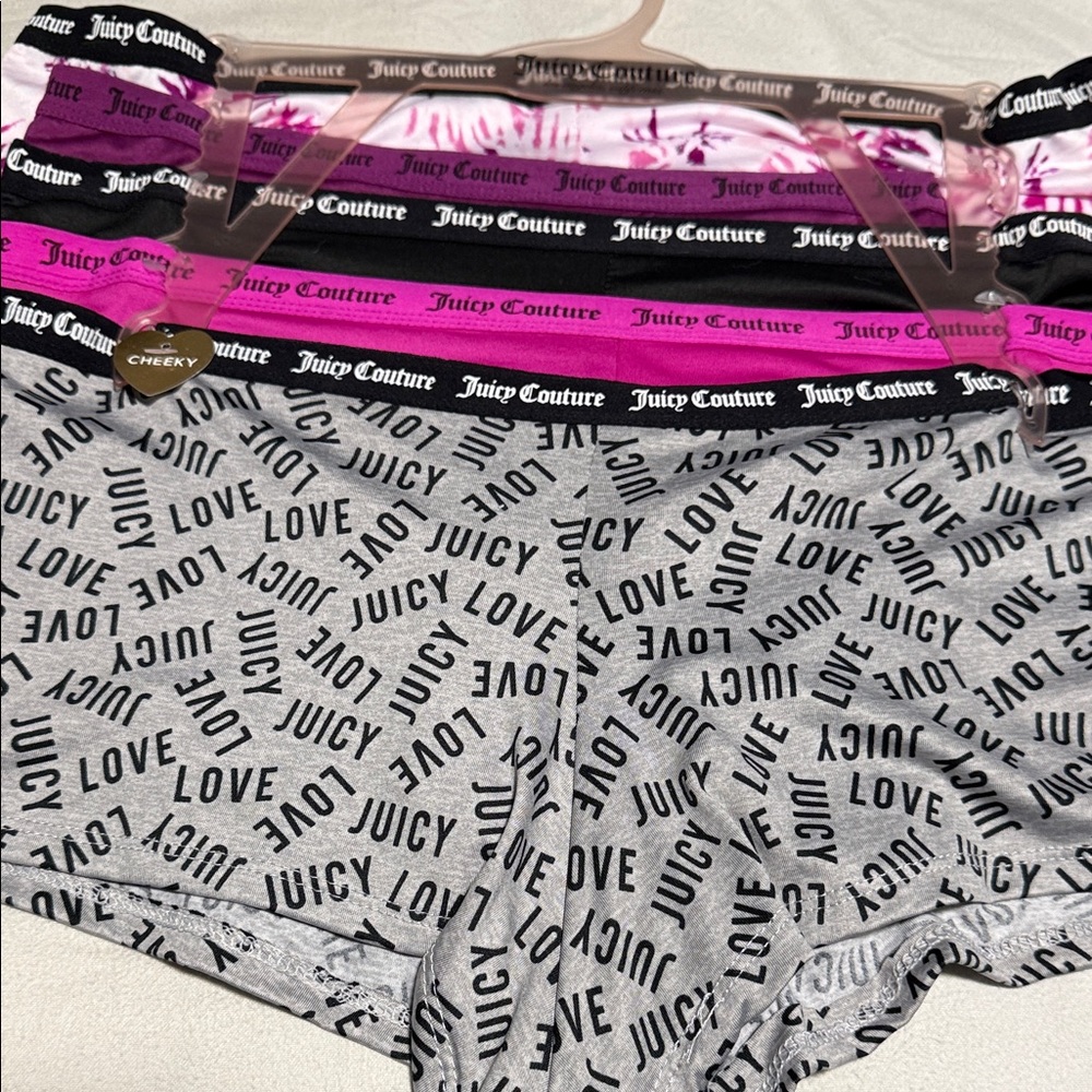 Juicy Couture Women’s 2X Cheeky Panties. 5 pairs, new tags,